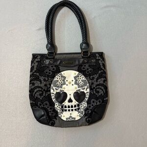 Loungefly Black Sugar Skull Design Women's Shoulder Bag